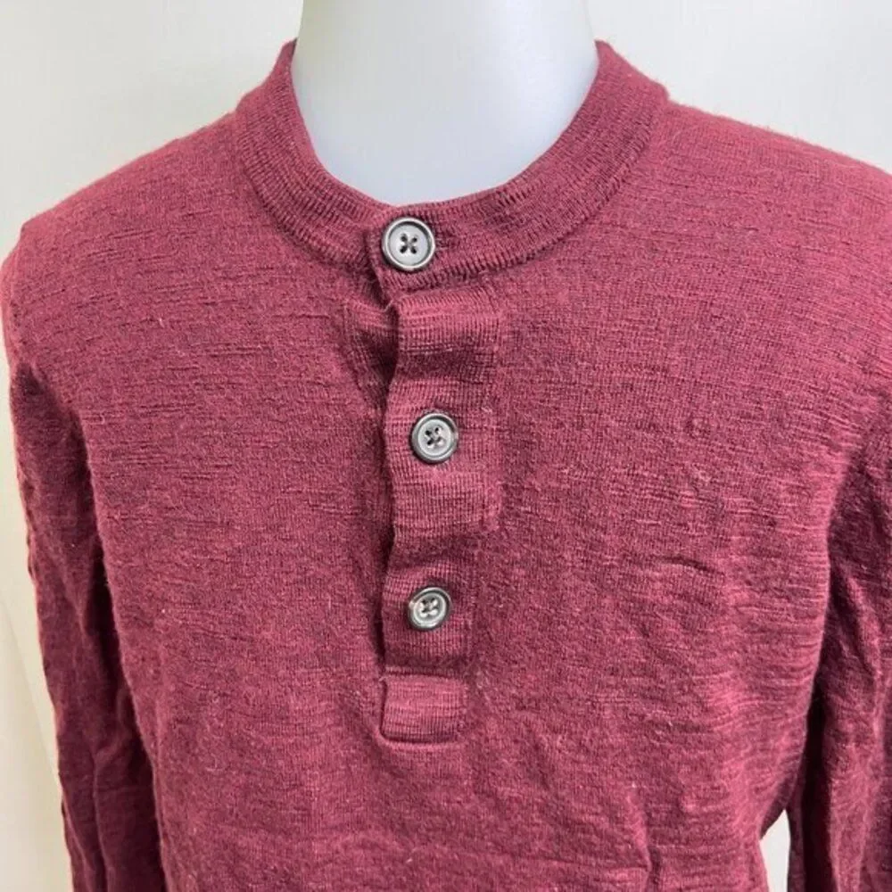Banana‎ Republic Sweater S Extra Fine Merino Red Long Sleeve Button Mens